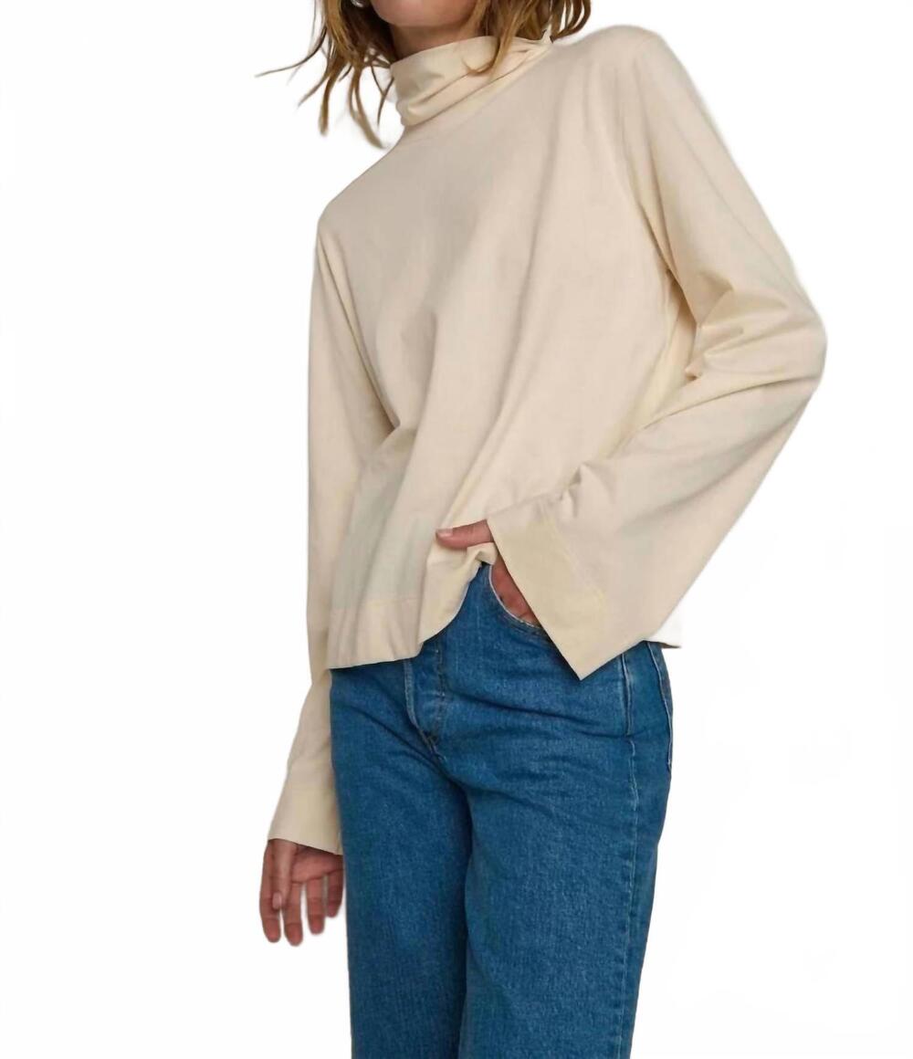 NEW NATION LTD neo turtleneck top in parchment